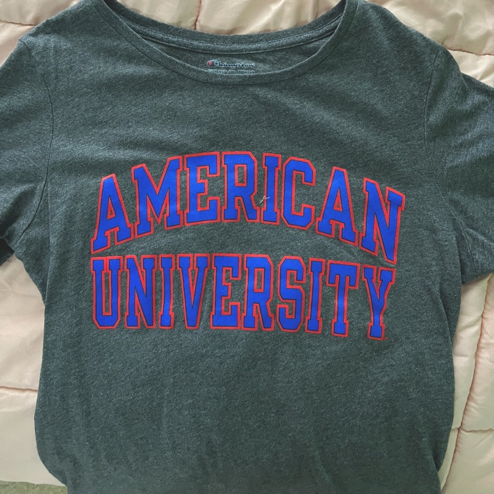 American University (AU) Short Sleeve Grey Women’s T Shirt